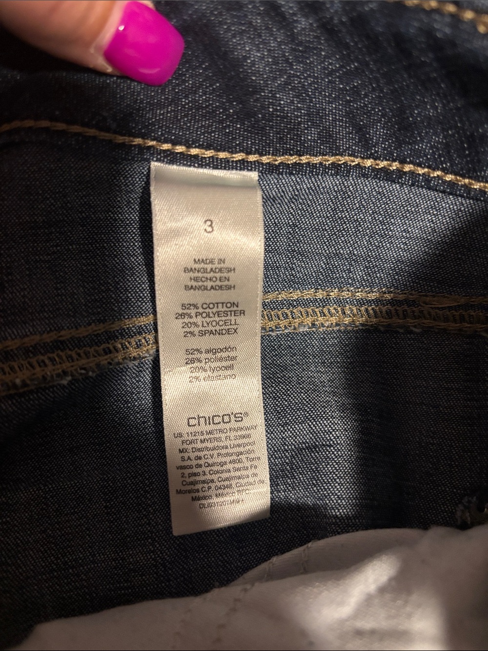 Chico's Dark Indigo Wide-Leg Denim Culottes - Picture 9 of 9